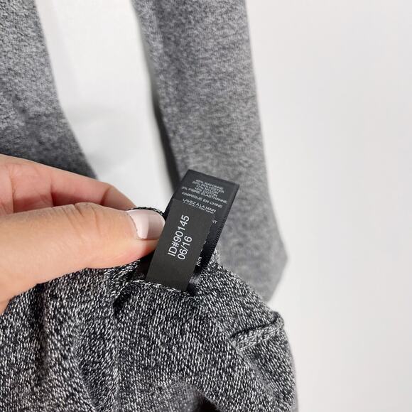 New Express XSmall XS Heather Gray Bodycon Ruched Long Sleeve Dress Scoop Neck - Picture 10 of 10